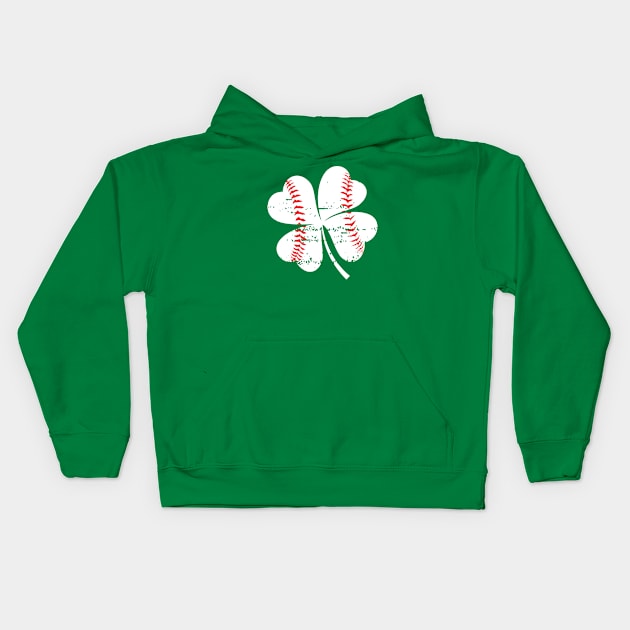 Lucky Baseball St Patricks Day Gift Men Catcher Shamrock Kids Hoodie by MasliankaStepan